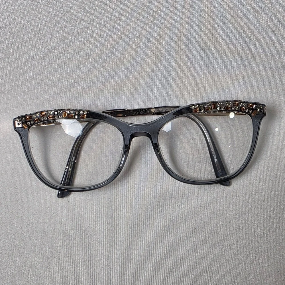 bebe Eyeglasses Womens 52-17-140 Aqua Crystal BB5179 Swarkovski Crystals Frames